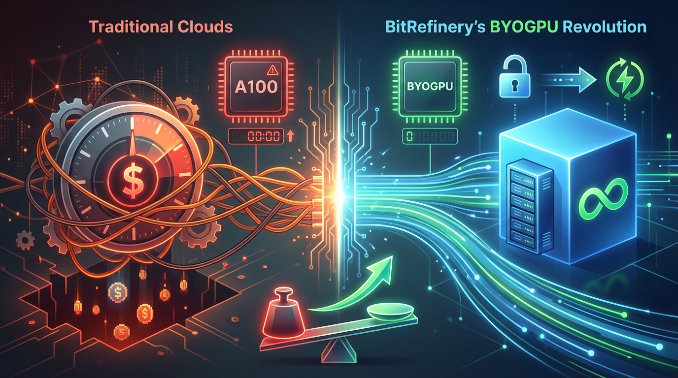 GPU Wars: The $2.50/Hour Trap of Traditional Clouds vs. BitRefinery’s $600/Month BYOGPU Revolution