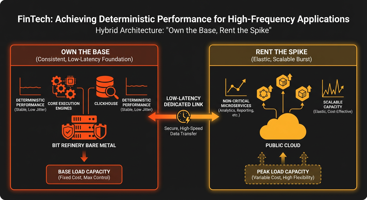 Own the Base, Rent the Spike hybrid cloud architecture diagram