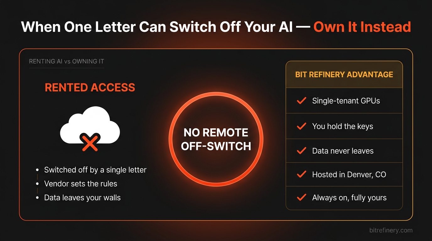 Renting AI vs owning it — a comparison of rented model access versus owning your AI infrastructure with Bit Refinery